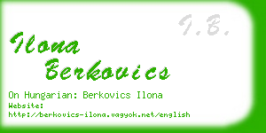 ilona berkovics business card